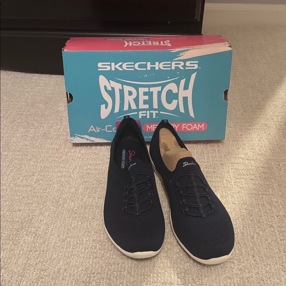 Skechers Dark Blue Stretch Fit Shoes